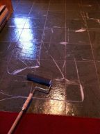 Sealing slate and grout.