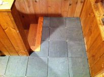 Tiles around stairs